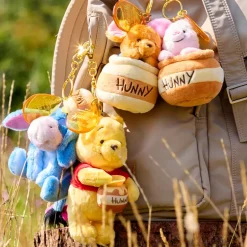 New Japon Porte-clés petite peluche Bourriquet avec pot de miel, Winnie l'Ourson, 16 cm Peluches