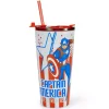 Sale Gobelet Captain America en acier inoxydable avec paille Mugs, Tasses Et Gobelets