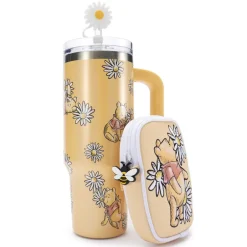 Online Gobelet Winnie l'Ourson en acier inoxydable avec paille et pochette Mugs, Tasses Et Gobelets