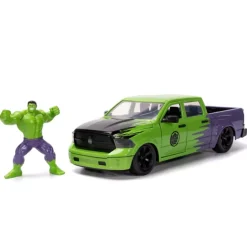 Clearance Jada Toys Figurine Hulk avec modèle réduit de la Dodge Ram 1500 de 2014, échelle 1/24 Véhicules