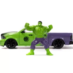 Clearance Jada Toys Figurine Hulk avec modèle réduit de la Dodge Ram 1500 de 2014, échelle 1/24 Véhicules