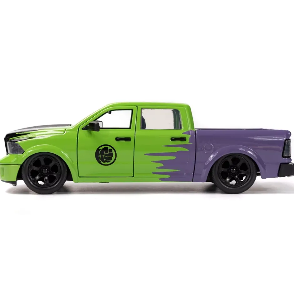 Clearance Jada Toys Figurine Hulk avec modèle réduit de la Dodge Ram 1500 de 2014, échelle 1/24 Véhicules