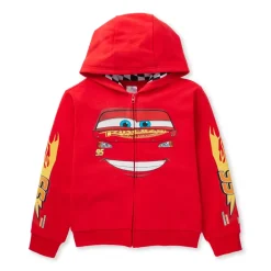 Sale Sweat Flash McQueen à capuche avec fermeture zippée pour enfants, Disney Pixar Cars Enfant Vêtements Pour Enfant