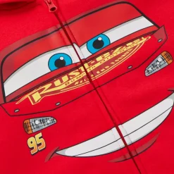 Sale Sweat Flash McQueen à capuche avec fermeture zippée pour enfants, Disney Pixar Cars Enfant Vêtements Pour Enfant
