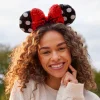 Discount Walt Disney World Serre-tête à oreilles de Minnie avec sequins rouges, noirs et blancs pour adultes Oreilles Disney|Carnaval